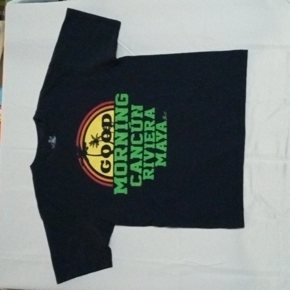 Pier 27  TShirt Good Morning Graphic Size L Navy Pre-owned - Picture 1 of 6